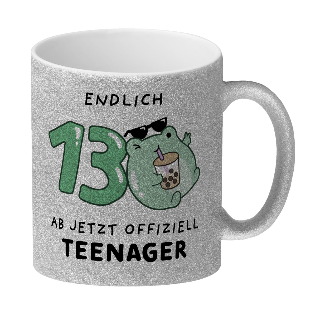 Jelly & Friends Frosch Kaffeebecher mit Spruch Endlich 13 Ab jetzt offiziell Teenager