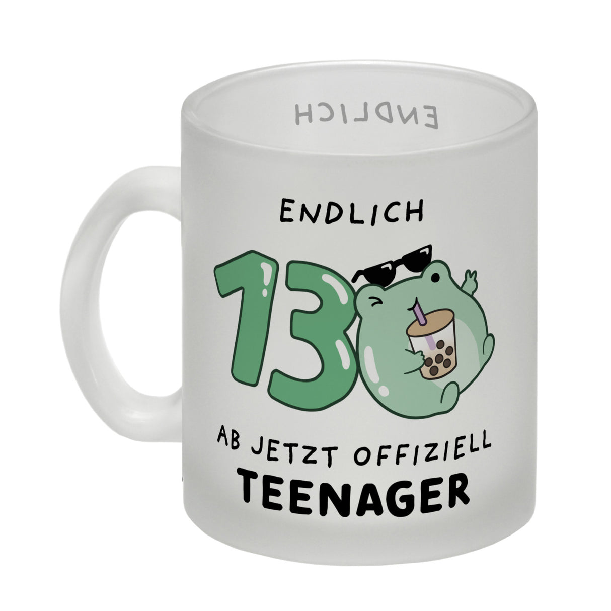 Jelly & Friends Frosch Kaffeebecher mit Spruch Endlich 13 Ab jetzt offiziell Teenager