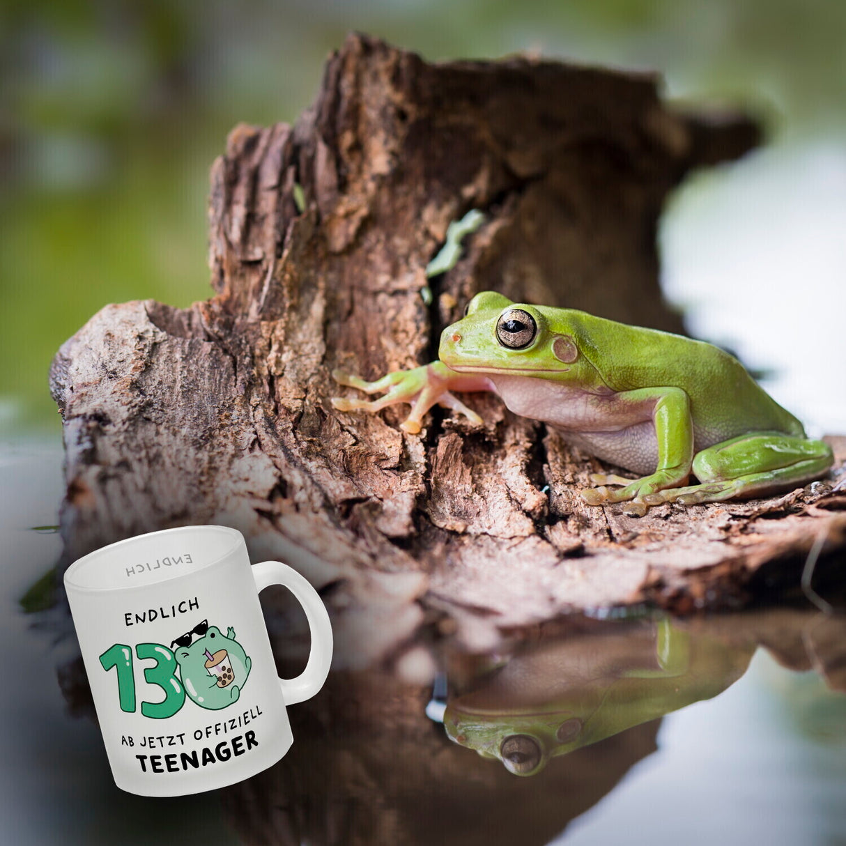 Jelly & Friends Frosch Kaffeebecher mit Spruch Endlich 13 Ab jetzt offiziell Teenager