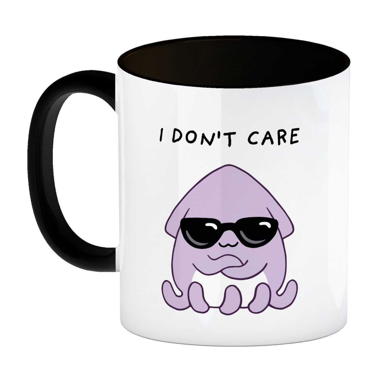 Jelly & Friends Tintenfisch Kaffeebecher mit Spruch I don‘t care
