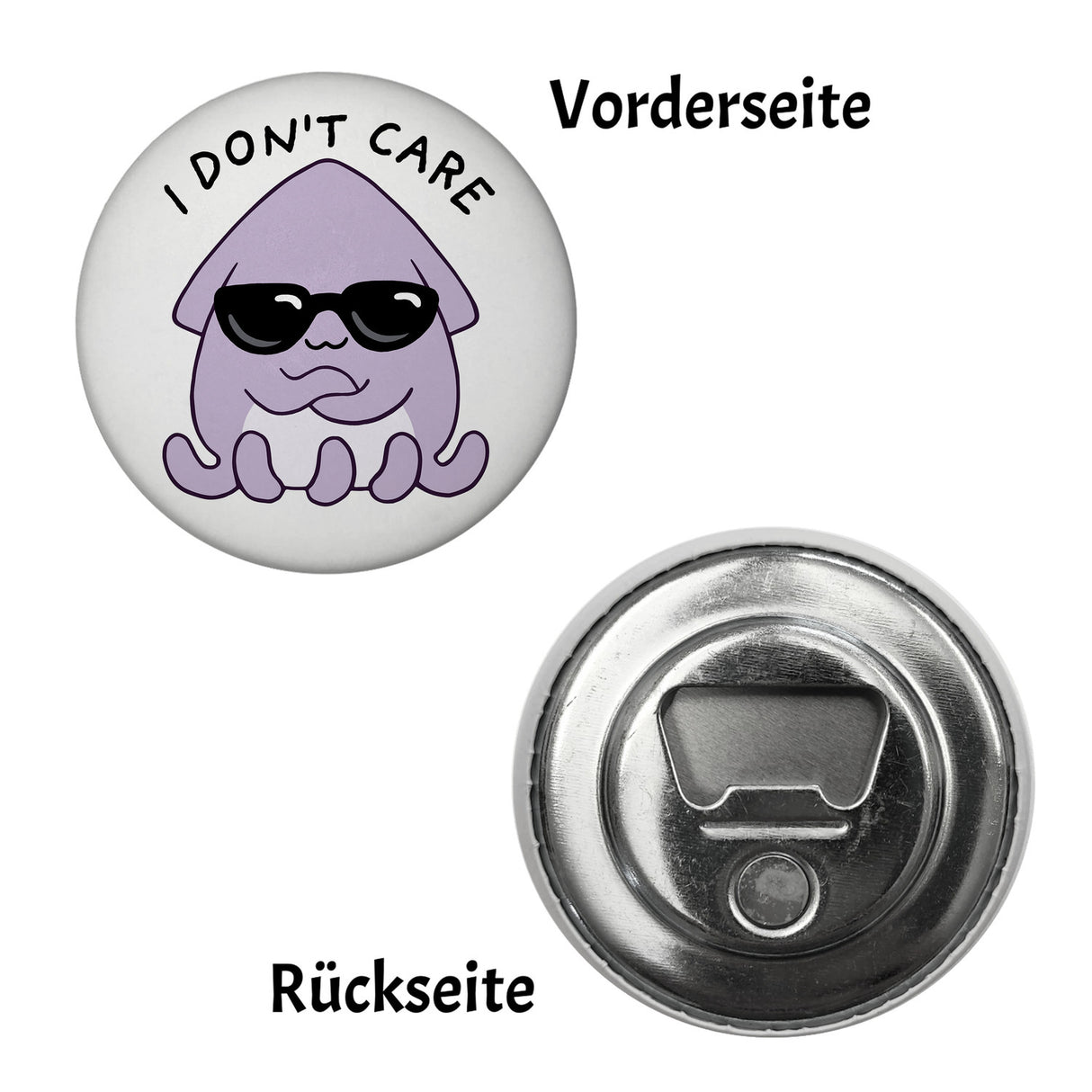 Jelly & Friends Tintenfisch Magnet rund mit Spruch I don‘t care