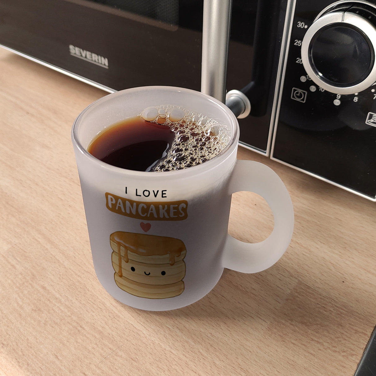 Pancake Kaffeebecher mit Spruch I love pancakes