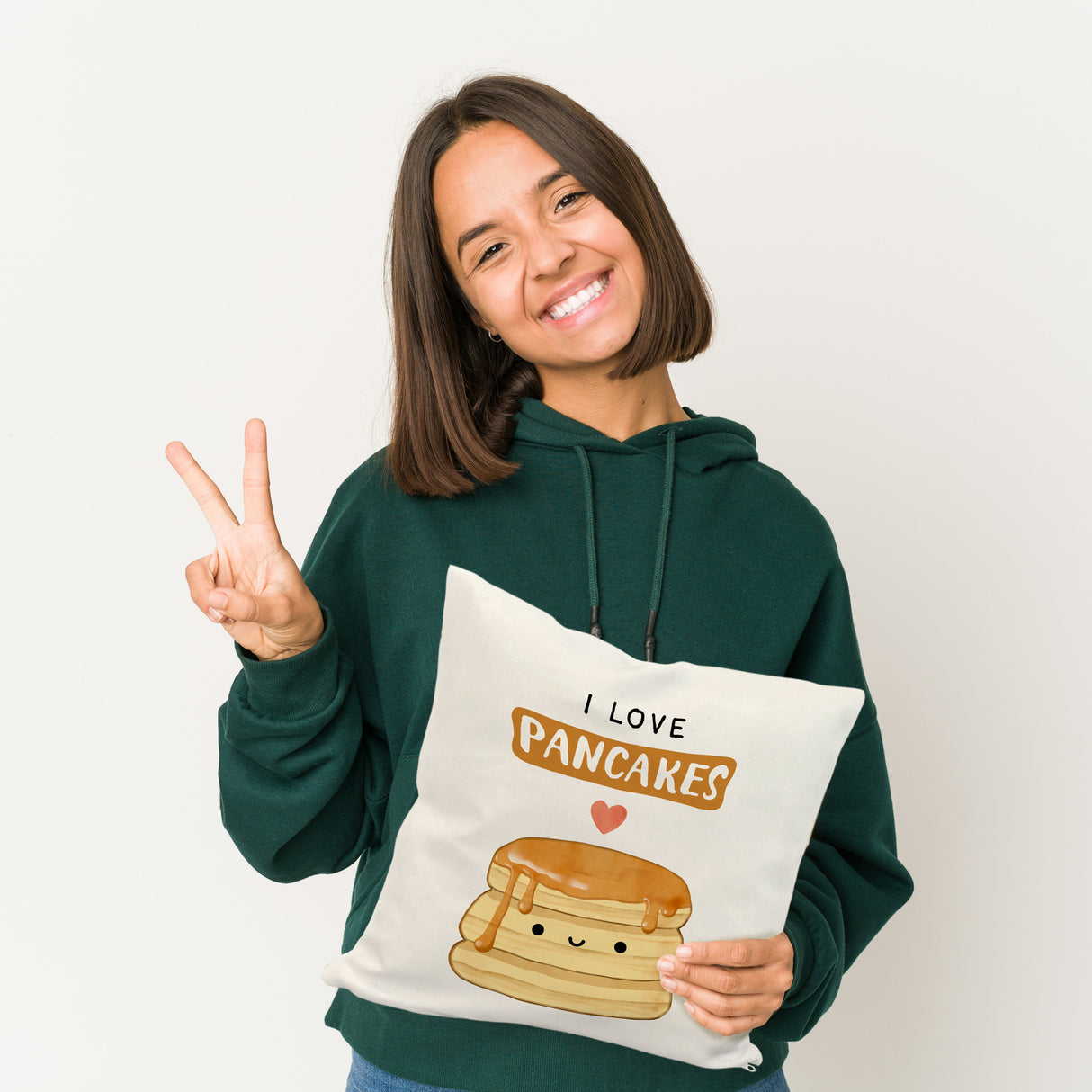 Pancake Kissen mit Spruch I love pancakes