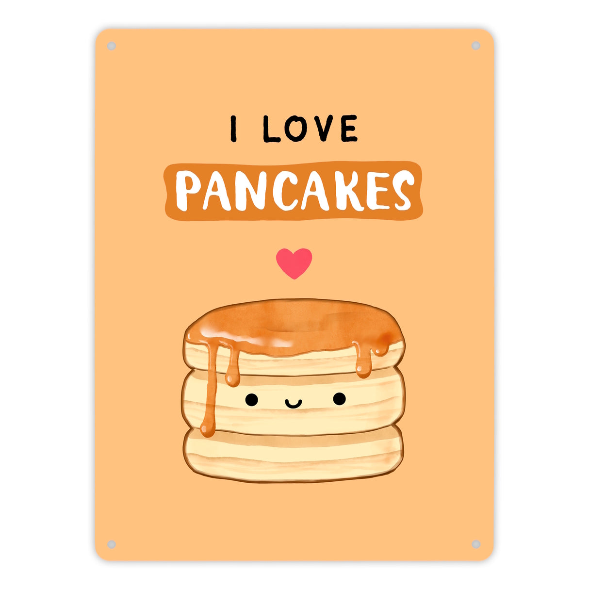 Pancake Metallschild in 15x20 cm mit Spruch I love pancakes