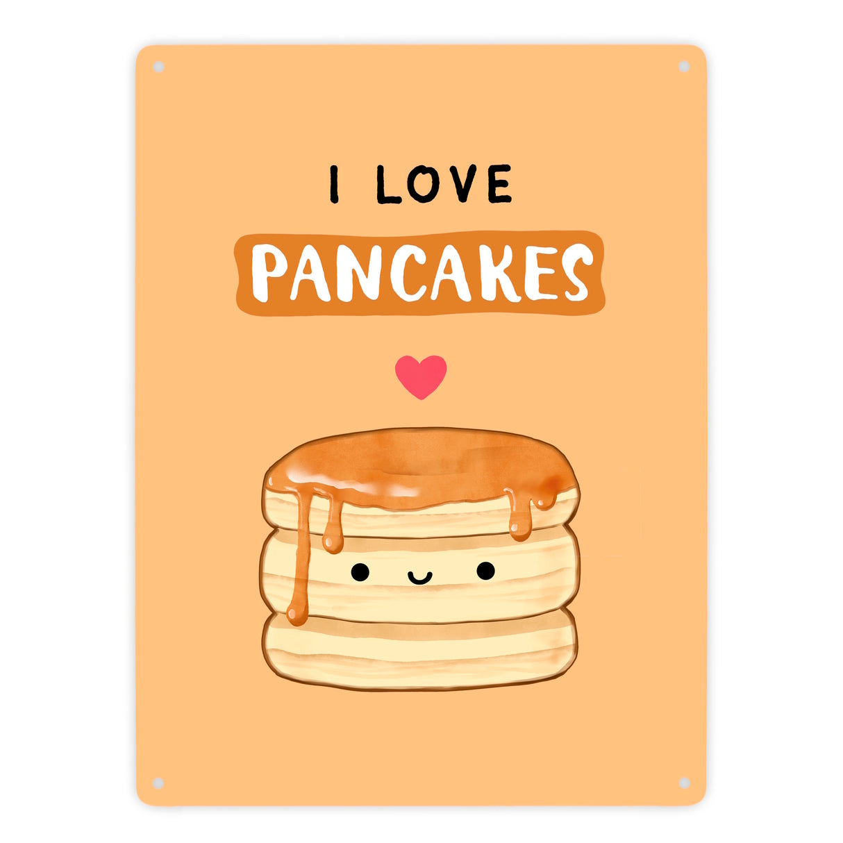 Pancake Metallschild in 15x20 cm mit Spruch I love pancakes