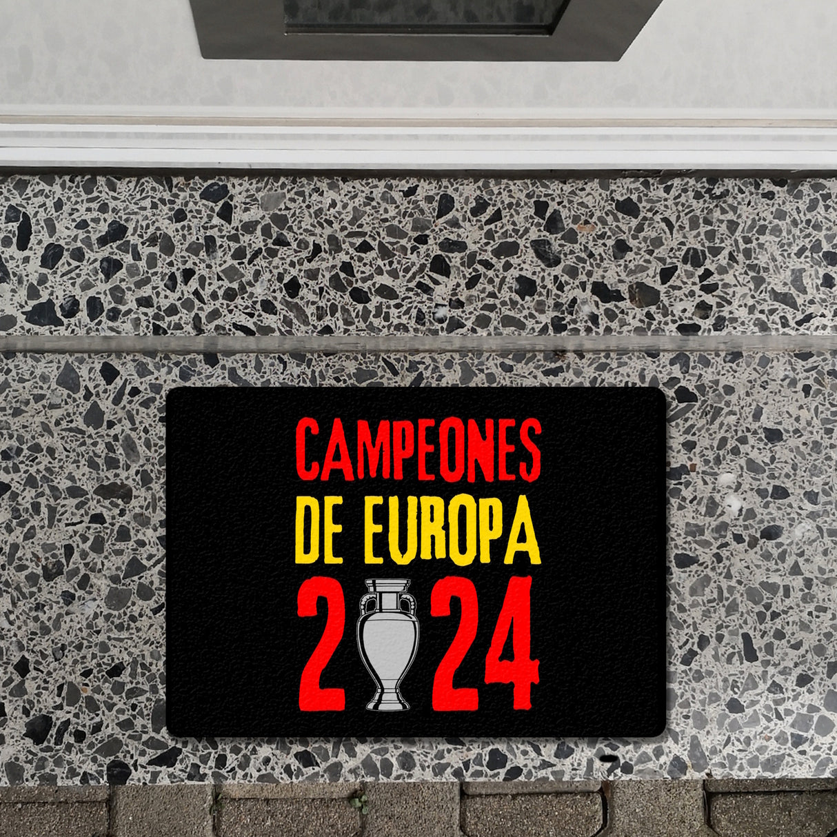 Spanien Europameister 2024 Fußmatte in 35x50 cm ohne Rand mit Spruch Campeones de Europa 2024