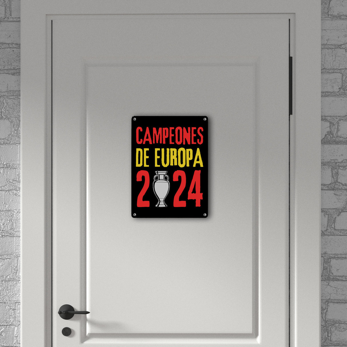 Spanien Europameister 2024 Metallschild in 15x20 cm mit Spruch Campeones de Europa 2024