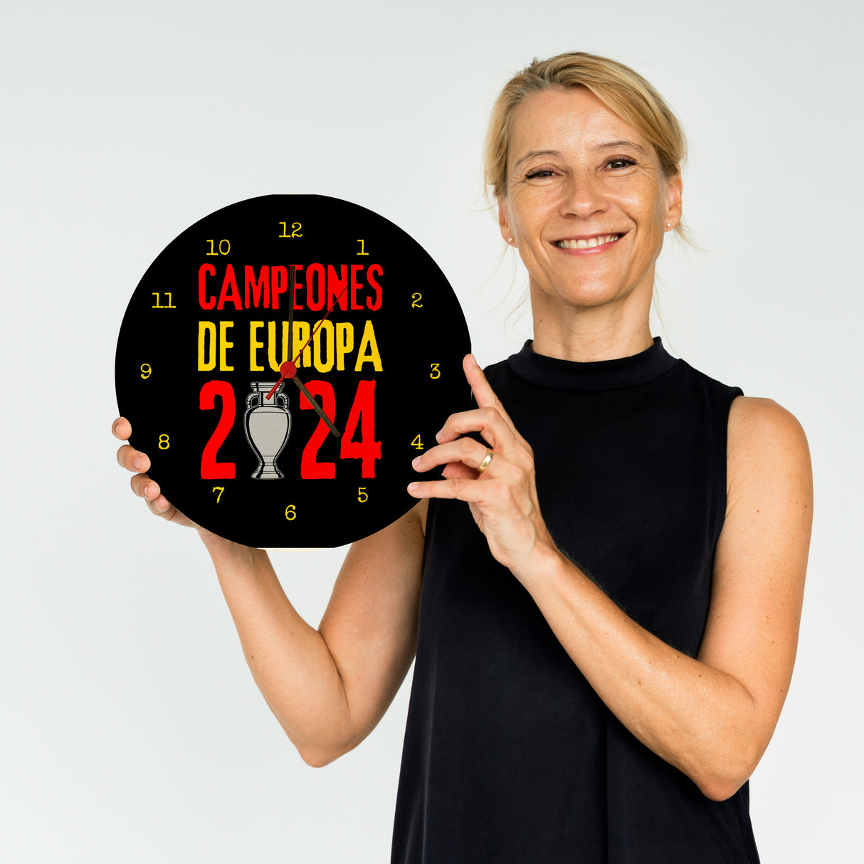 Spanien Europameister 2024 Wanduhr mit Spruch Campeones de Europa 2024