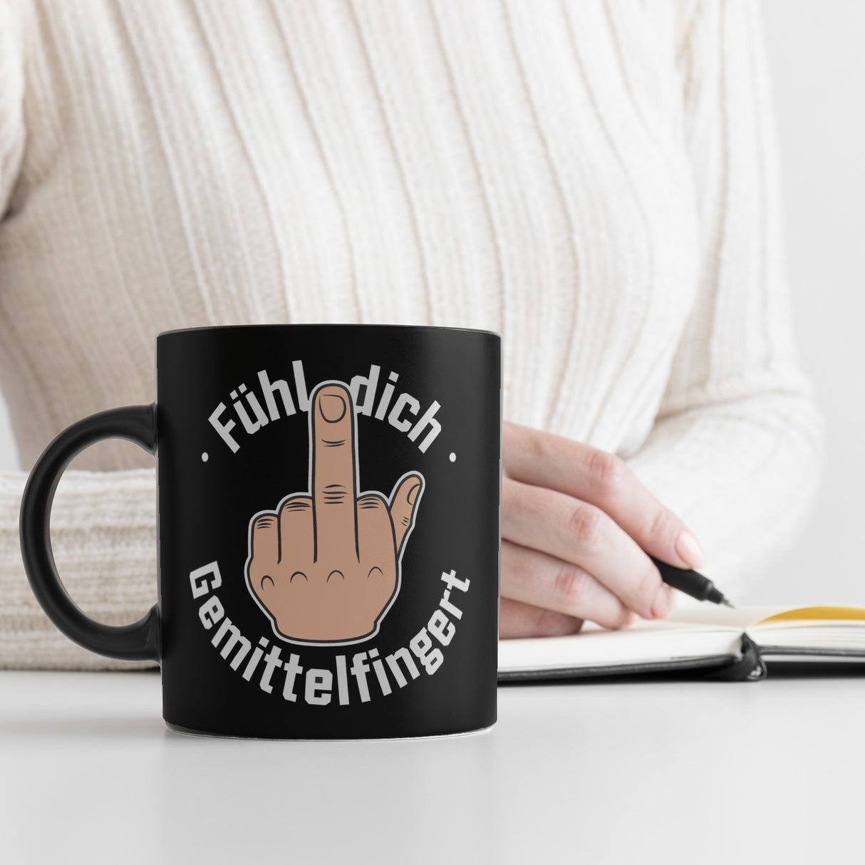 Mittelfinger KaffeeTasse - Fühl dich gemittelfingert