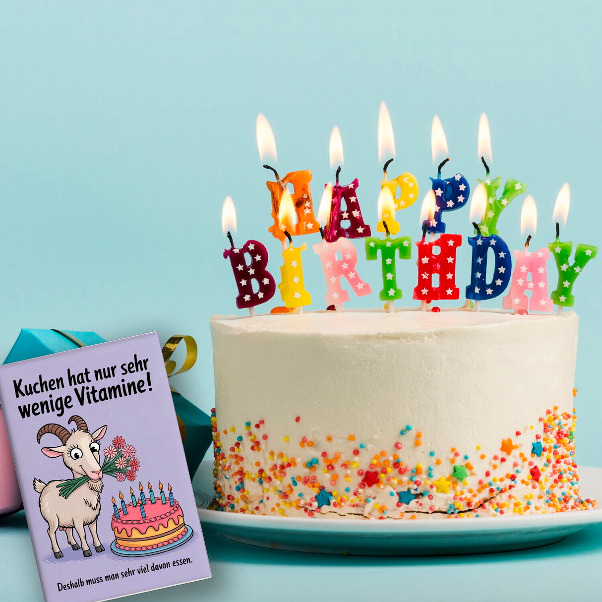 Ziege mit Torte - Mehr Kuchen essen Souvenir Souvenir Magnet