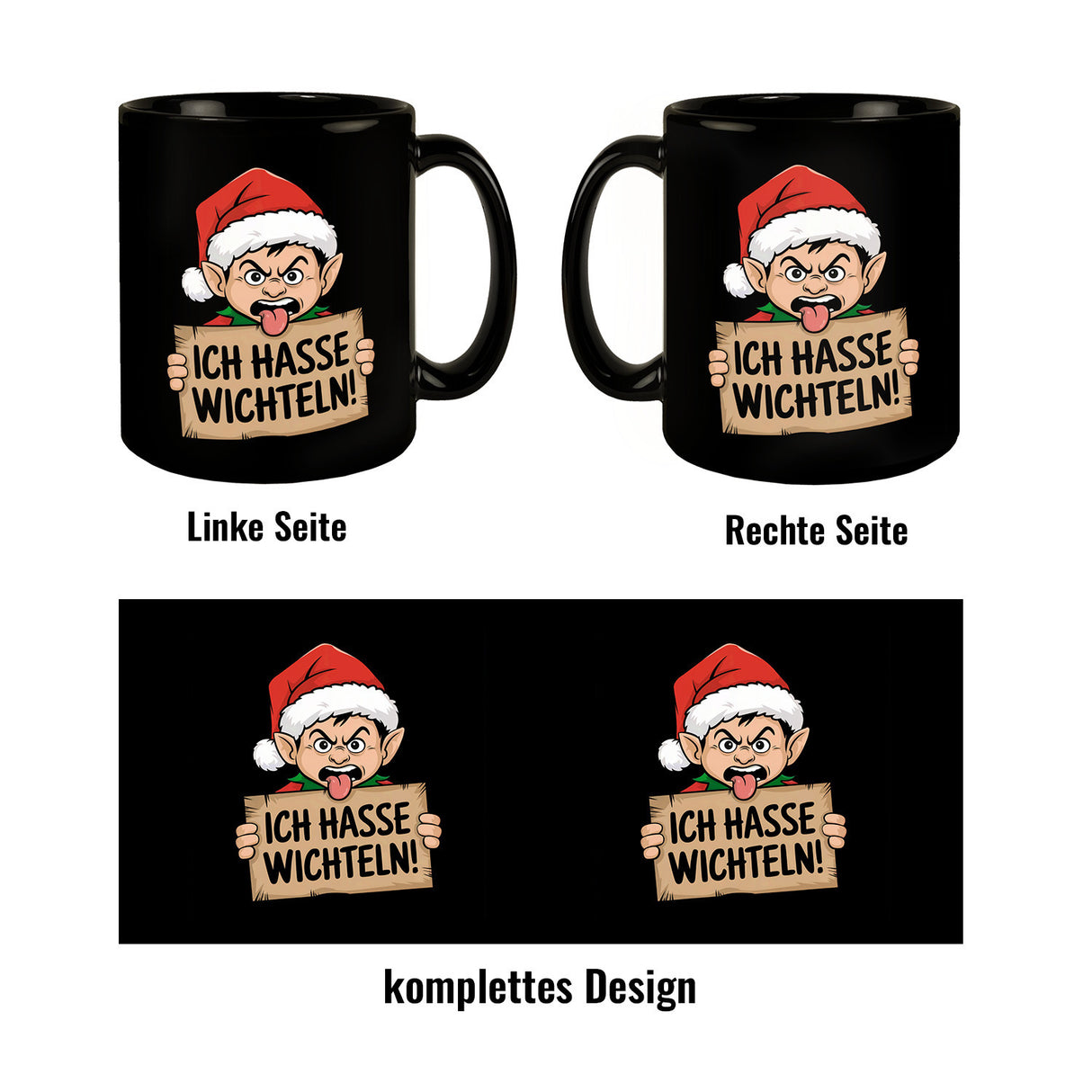 Weihnachtswichtel Ich hasse Wichteln Tasse