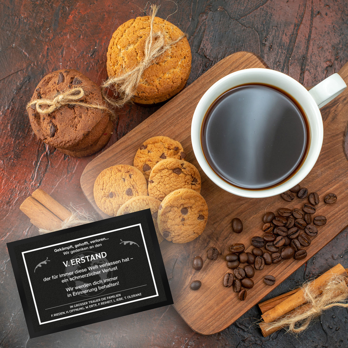 Witzige Fußmatte in 35x50 cm mit Weltkugel und Trauersymbolen