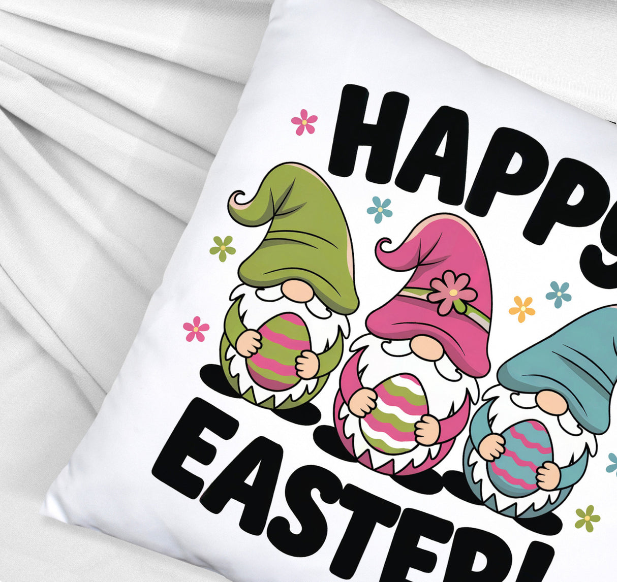 Drei Wichtel mit Ostereiern Kissen - Happy Easter
