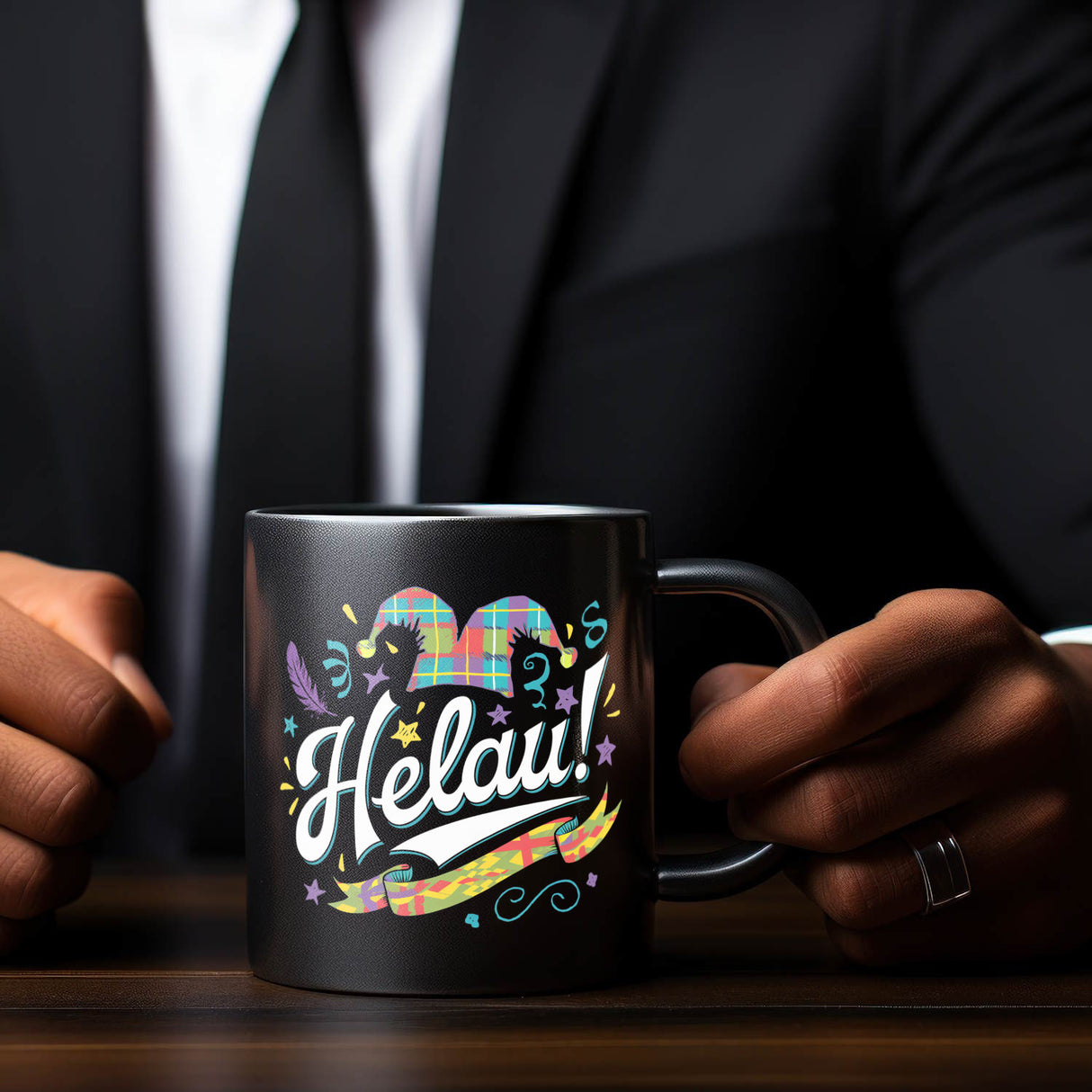 Narrenhut und HELAU! Karneval Tasse