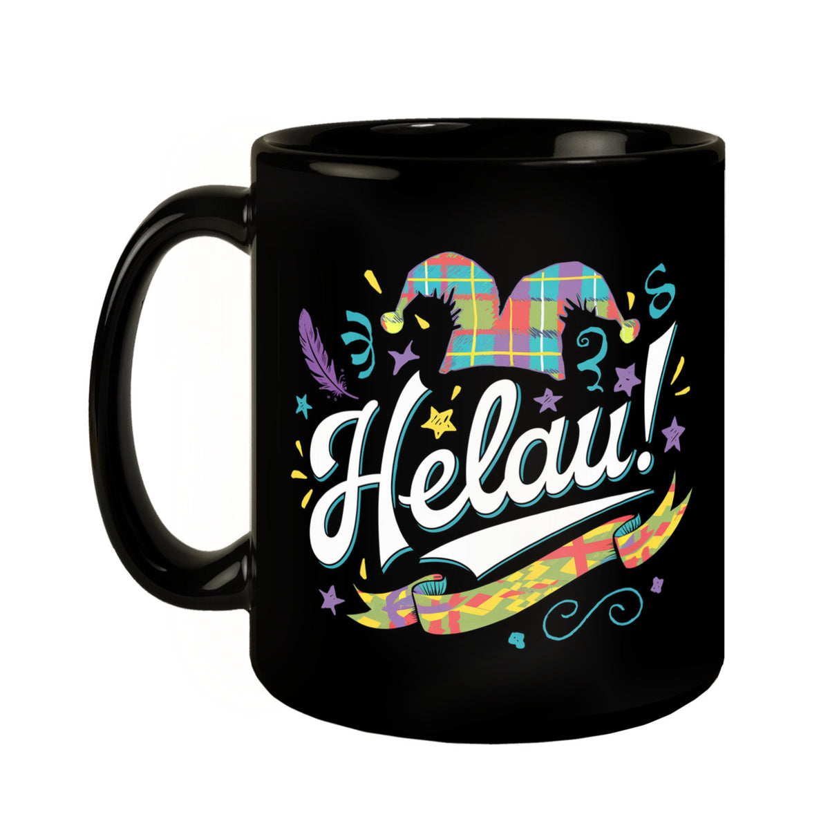 Narrenhut und HELAU! Karneval Tasse