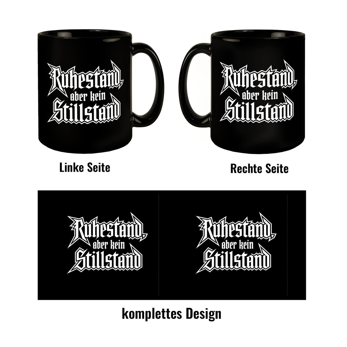 Ruhestand, aber kein Stillstand Tasse im Rockband Stil