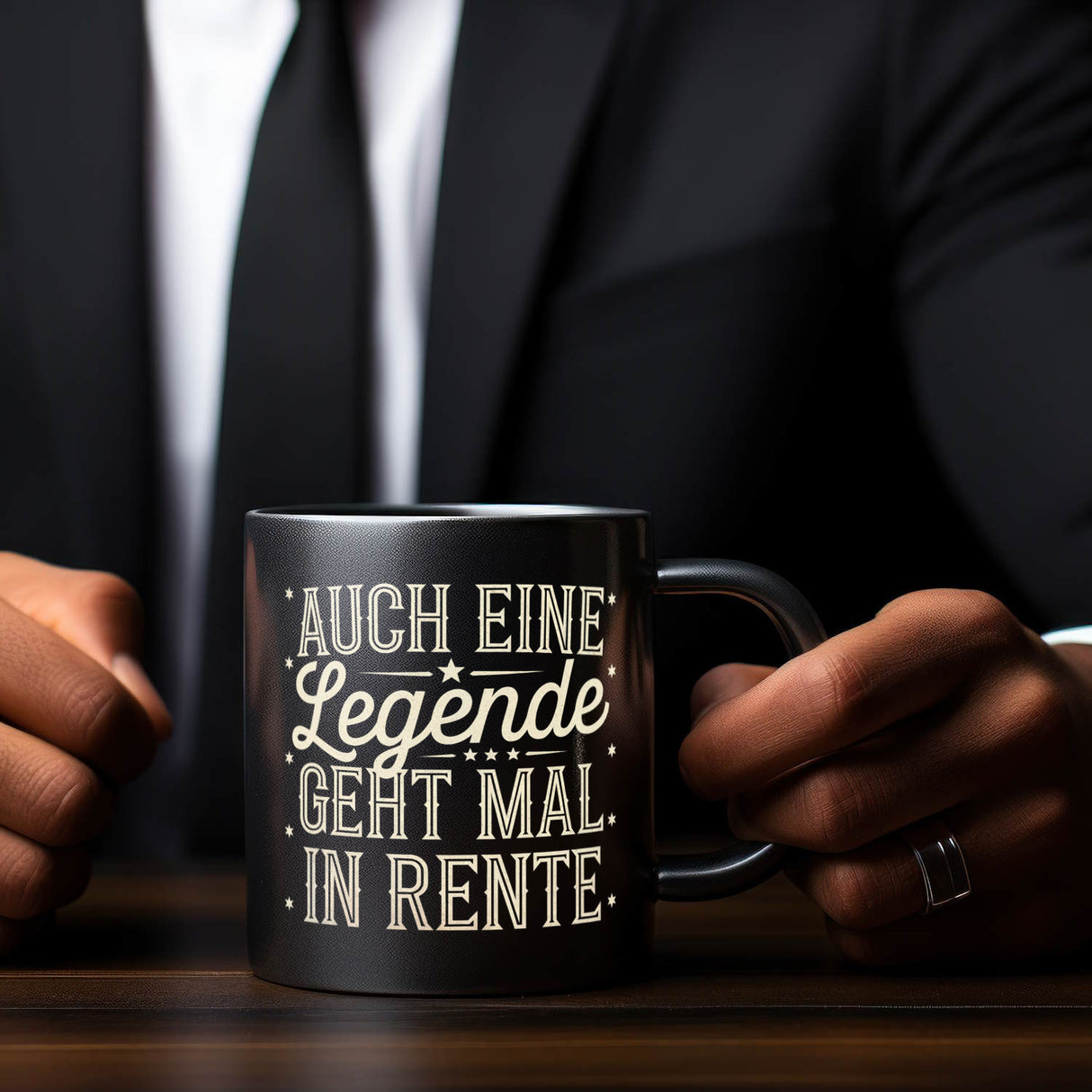 Ruhestand Rentenlegende mit Sternen Tasse