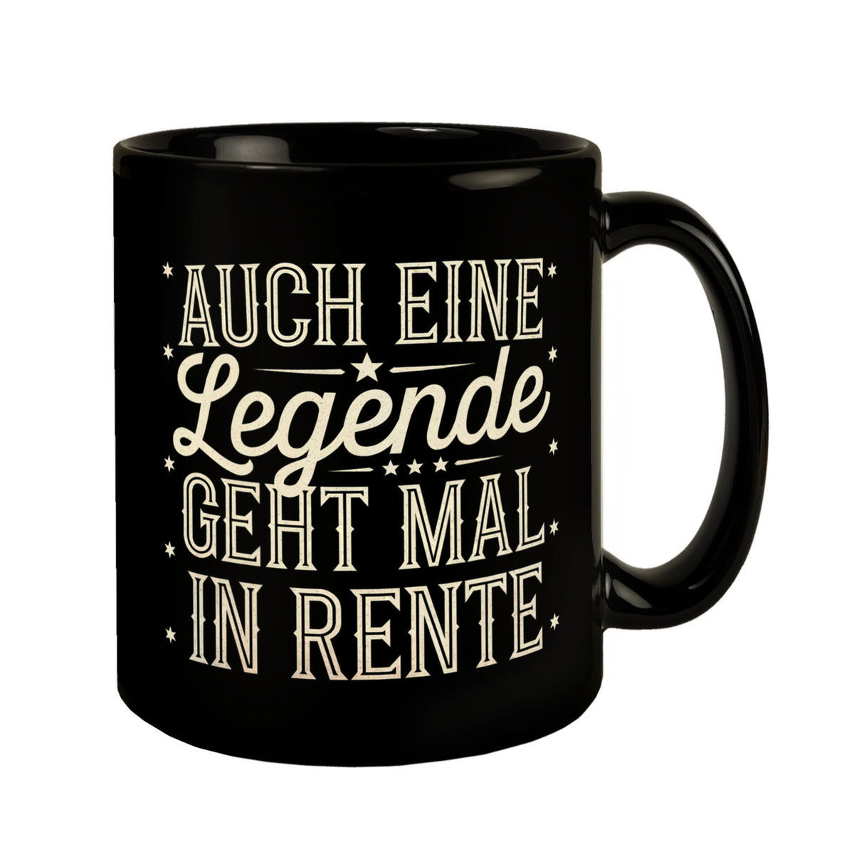 Ruhestand Rentenlegende mit Sternen Tasse