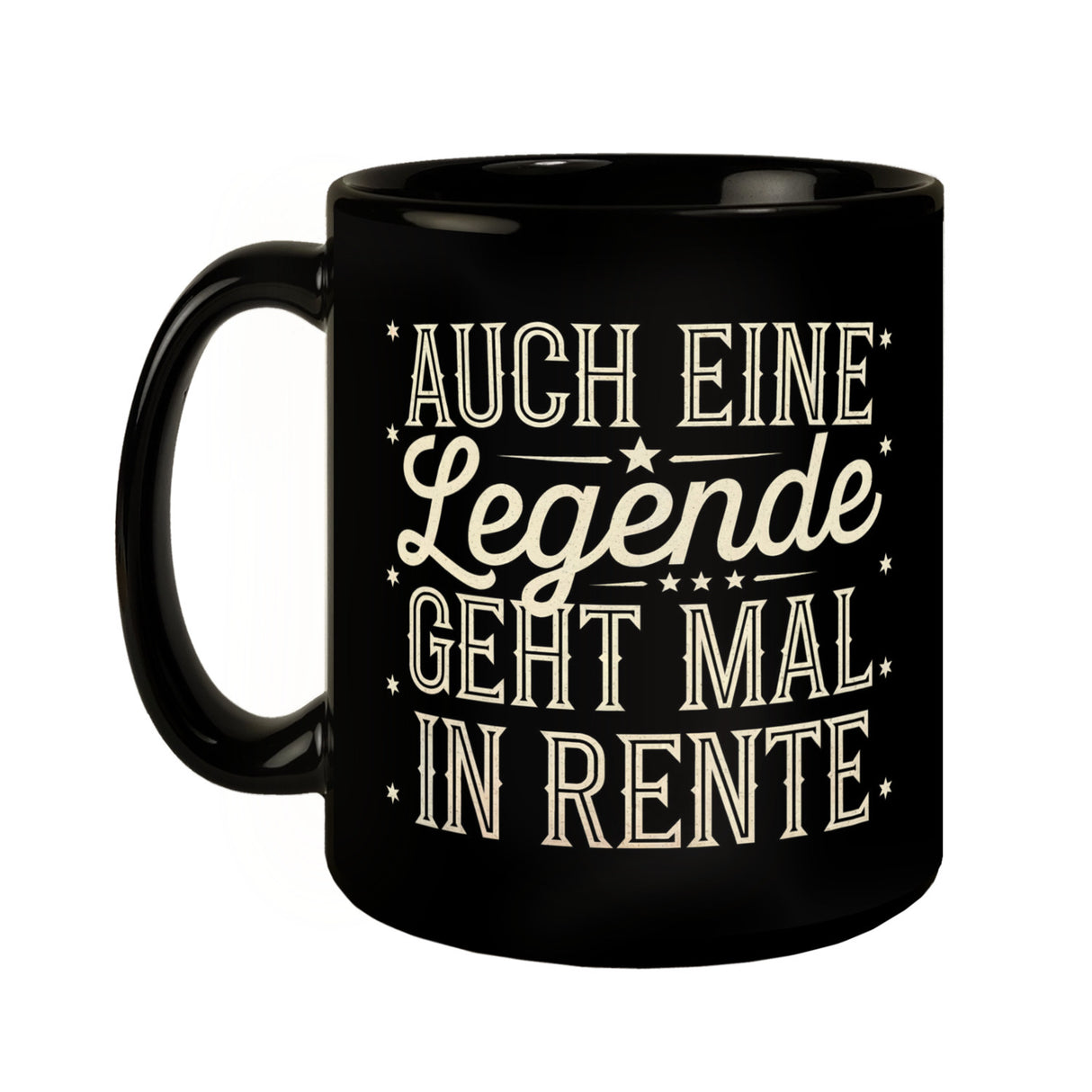 Ruhestand Rentenlegende mit Sternen Tasse