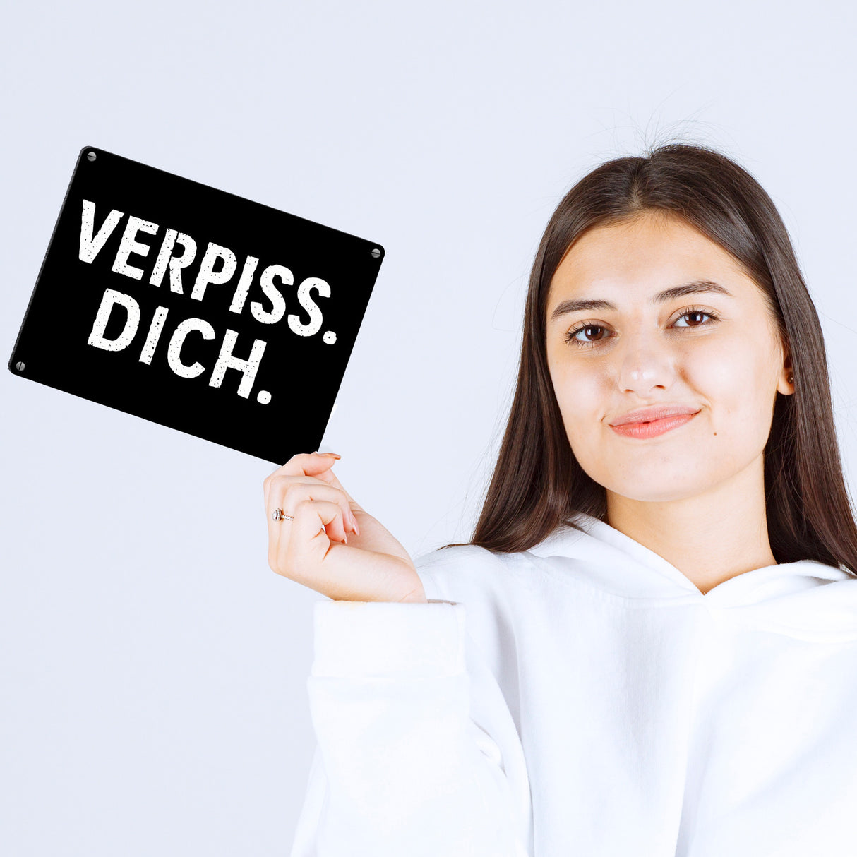 Lustiges Verpiss Dich Metallschild in 15x20 cm