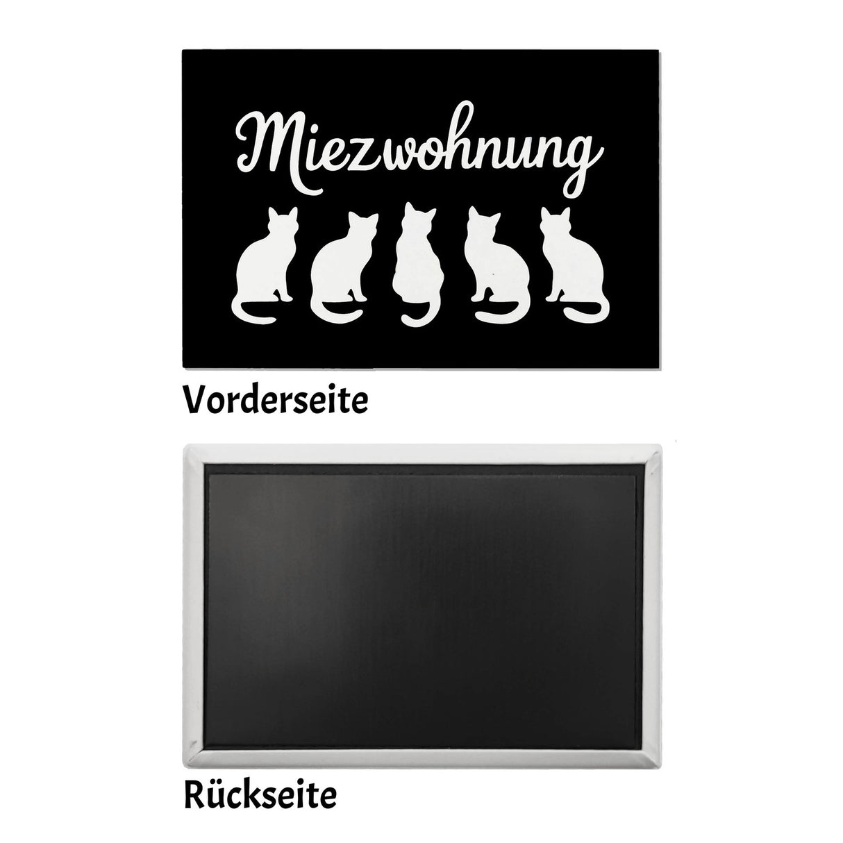 Miezwohnung Katzen Silhouetten Souvenir Magnet für Katzenfans