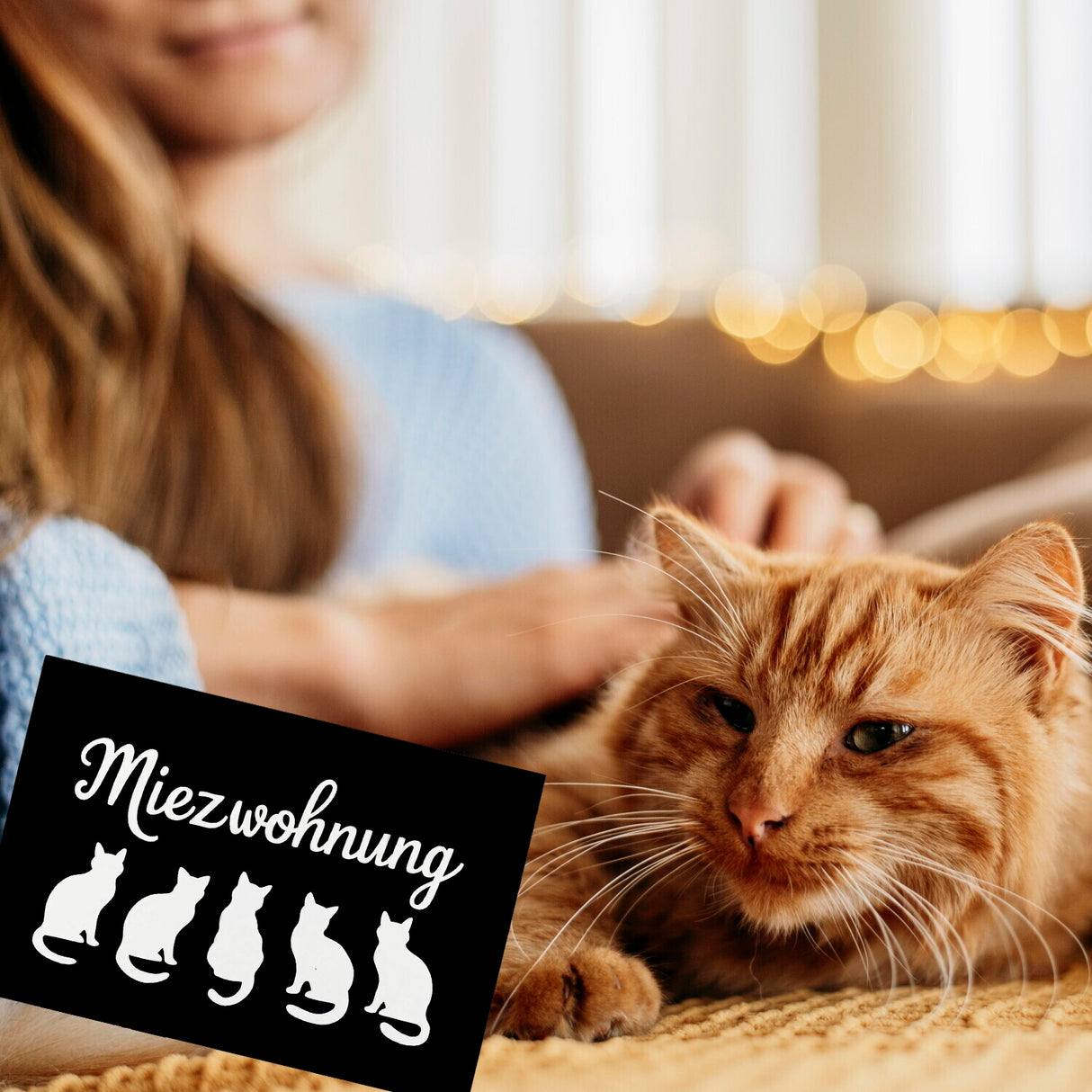 Miezwohnung Katzen Silhouetten Souvenir Magnet für Katzenfans