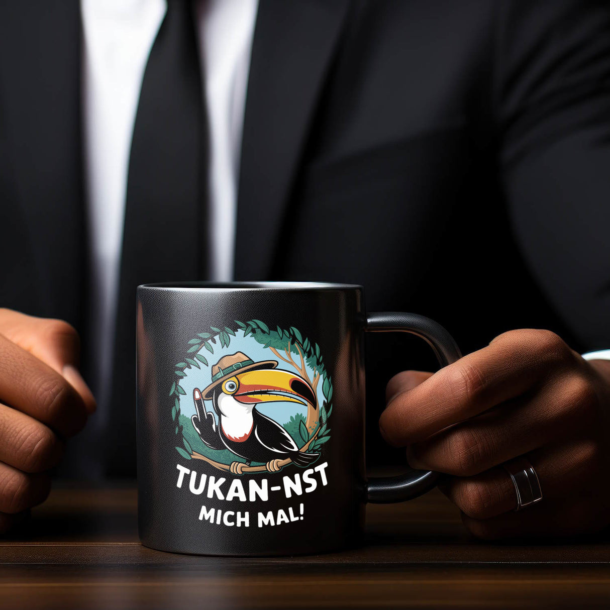 Tukan-nst mich mal Tasse mit Tukan im Dschungel