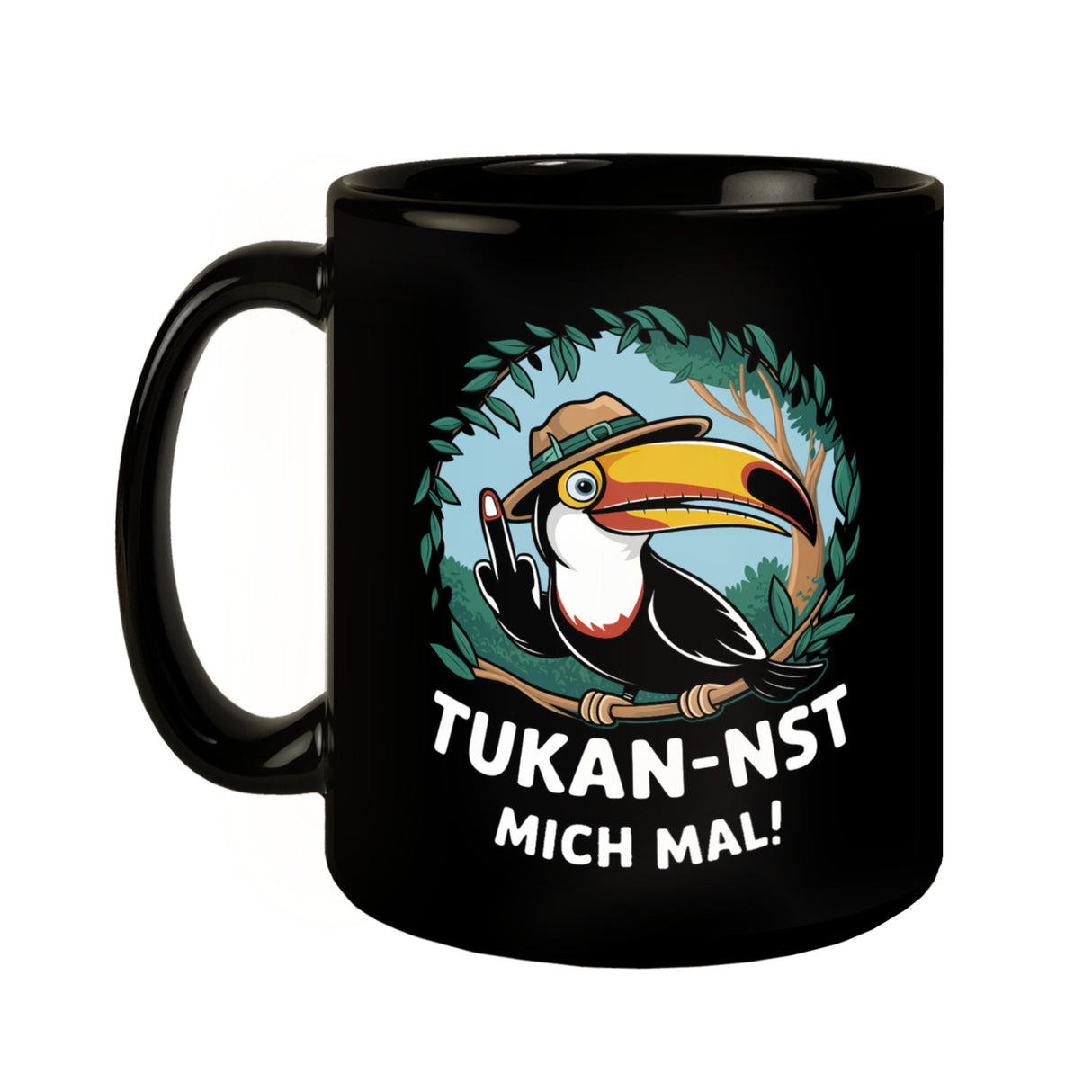Tukan-nst mich mal Tasse mit Tukan im Dschungel