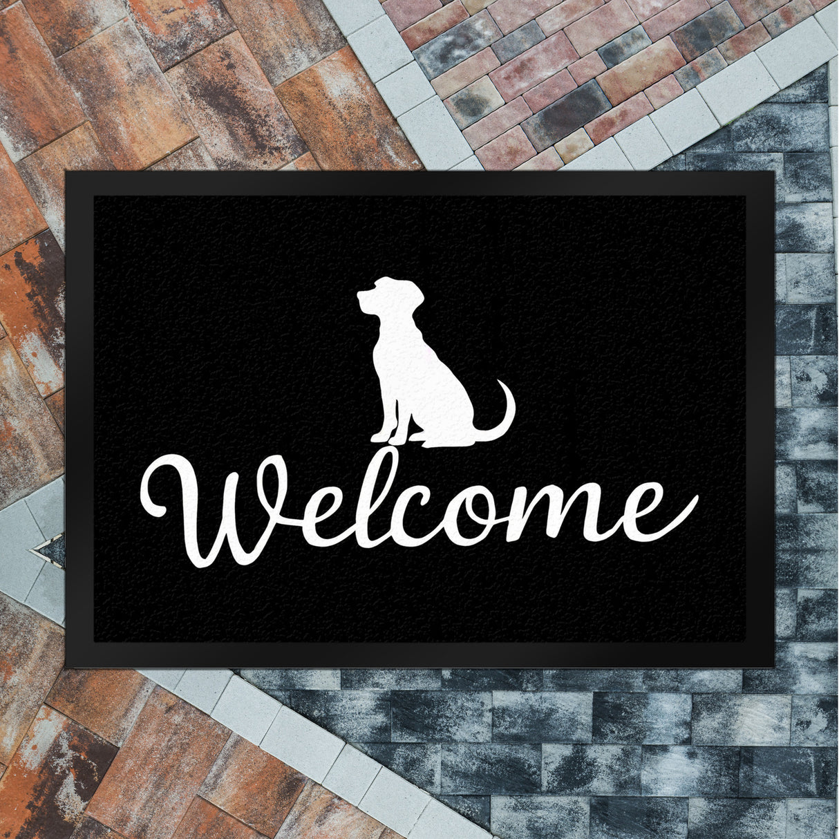Hunde Silhouette Welcome Fussmatte