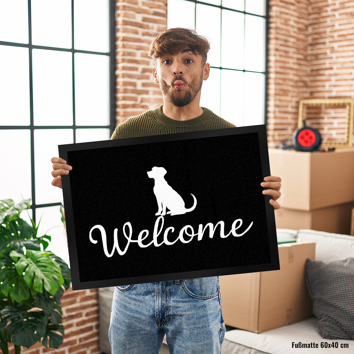 Hunde Silhouette Welcome Fussmatte