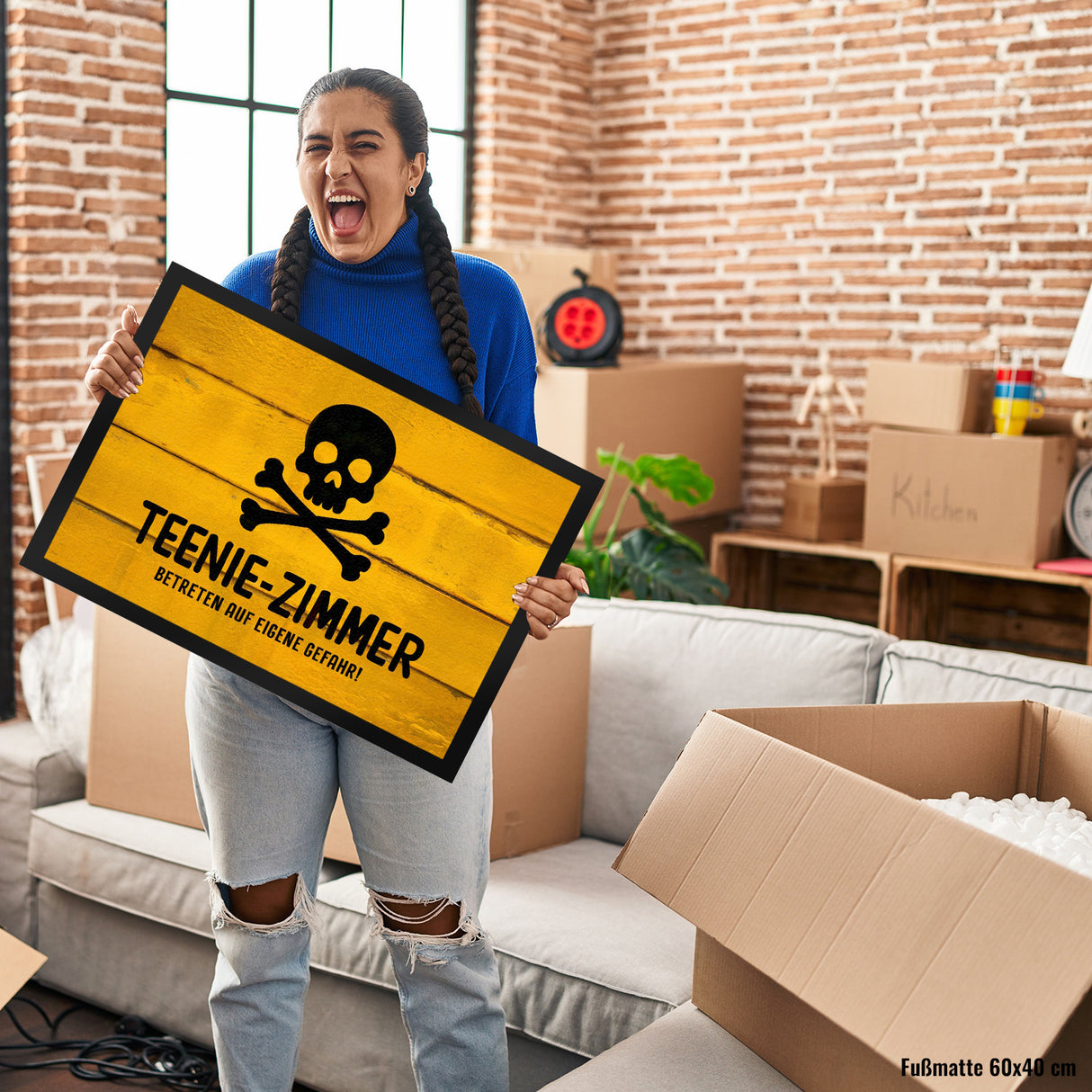 Teenie-Zimmer Totenkopf Fussmatte