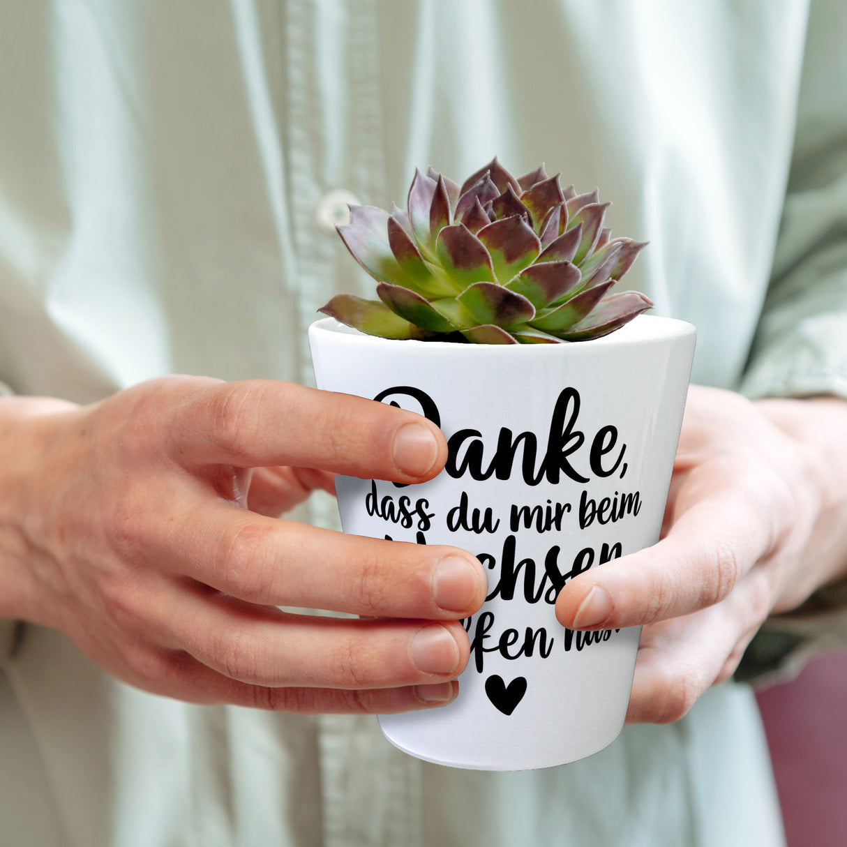 Dankeschön Blumentopf mit Herz und Spruch