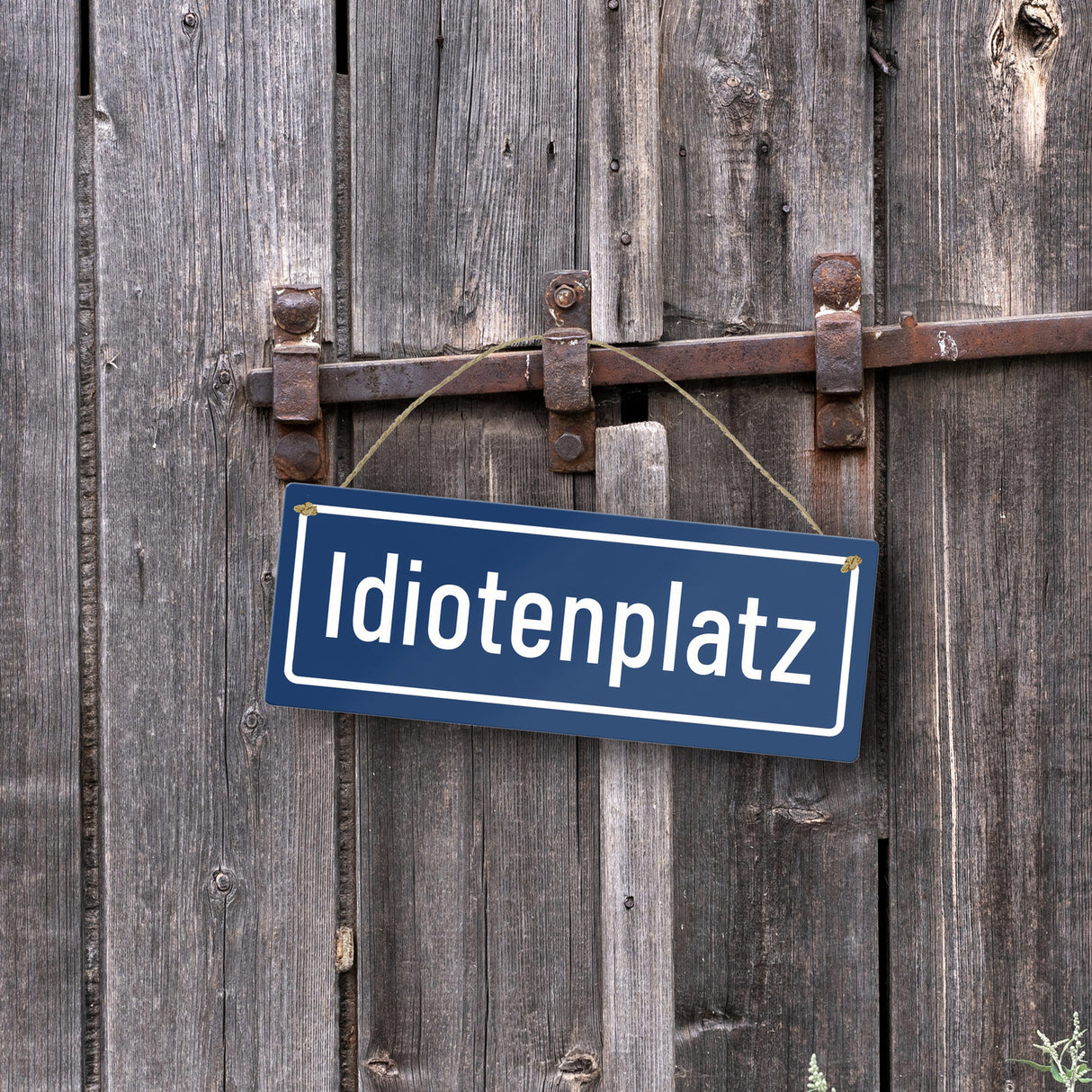 Idiotenplatz Dekoration Metallschild