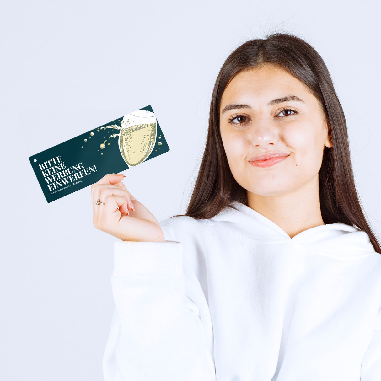 Bitte keine Werbung einwerfen Metallschild - ausser Prosecco im Angebot