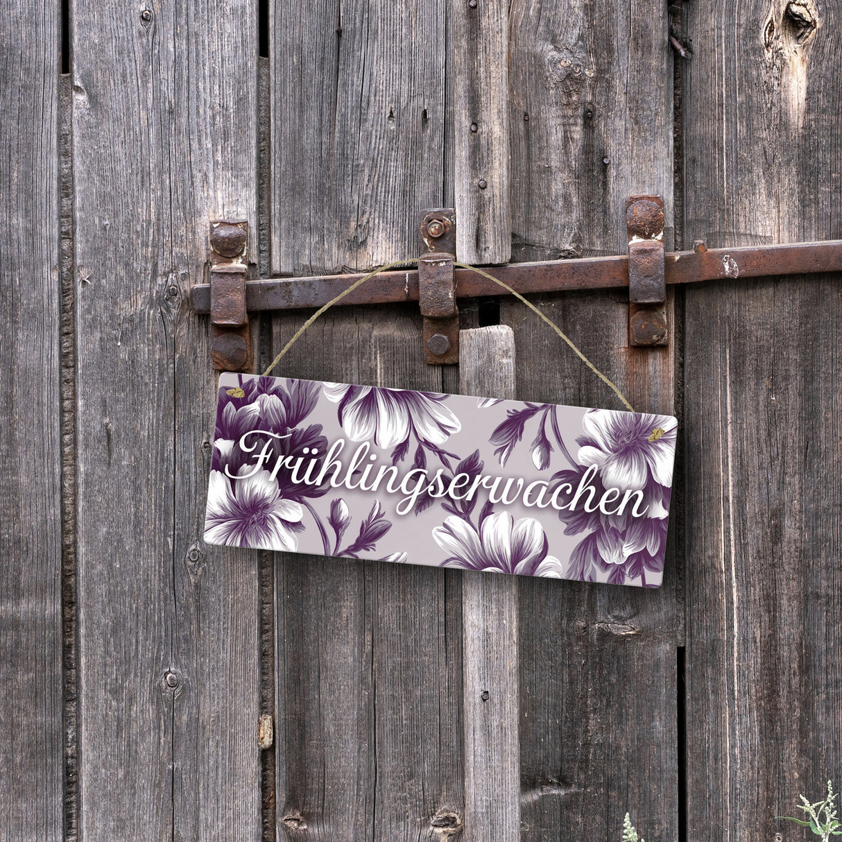 Florales Metallschild mit Blumenmotiv Frühlingserwachen