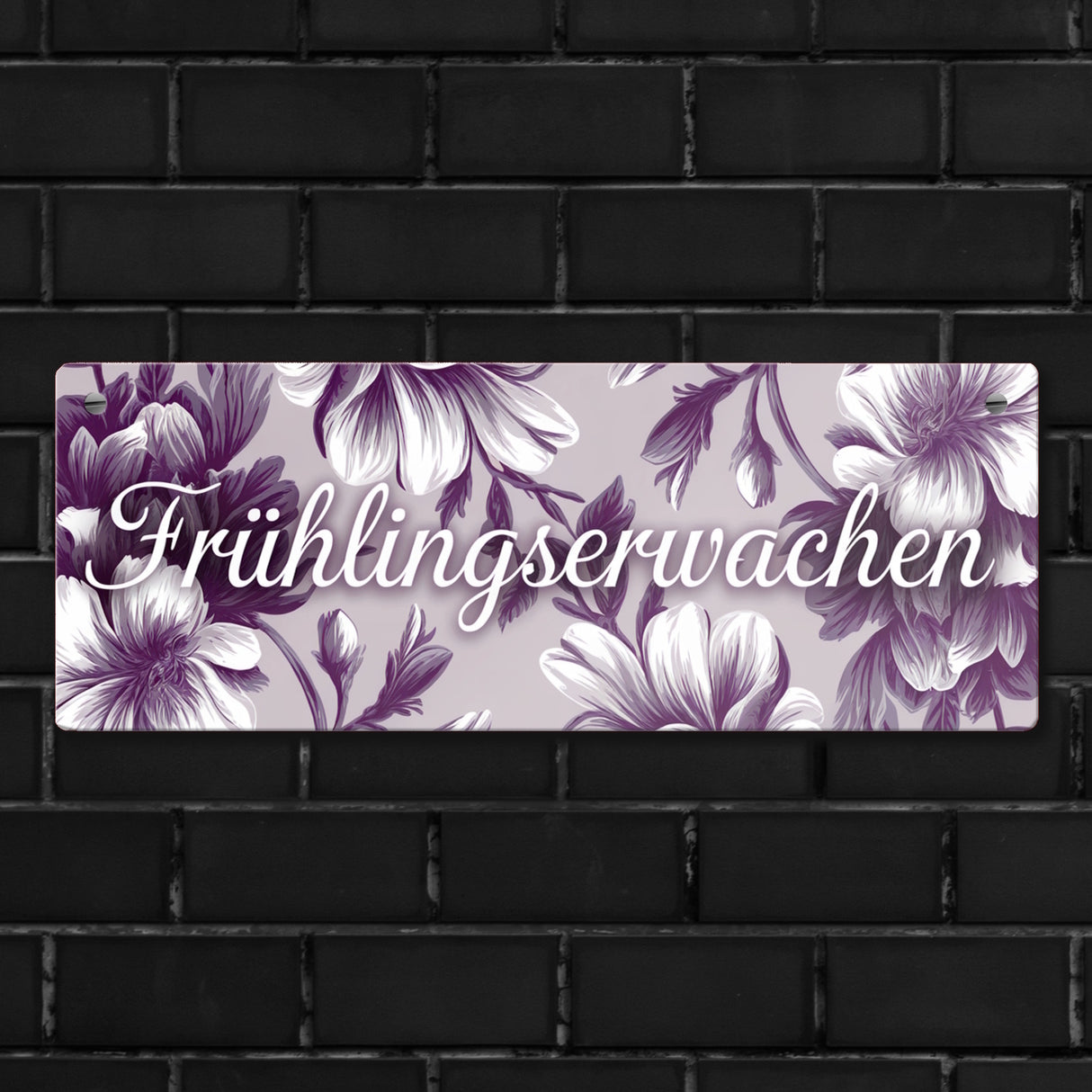 Florales Metallschild mit Blumenmotiv Frühlingserwachen
