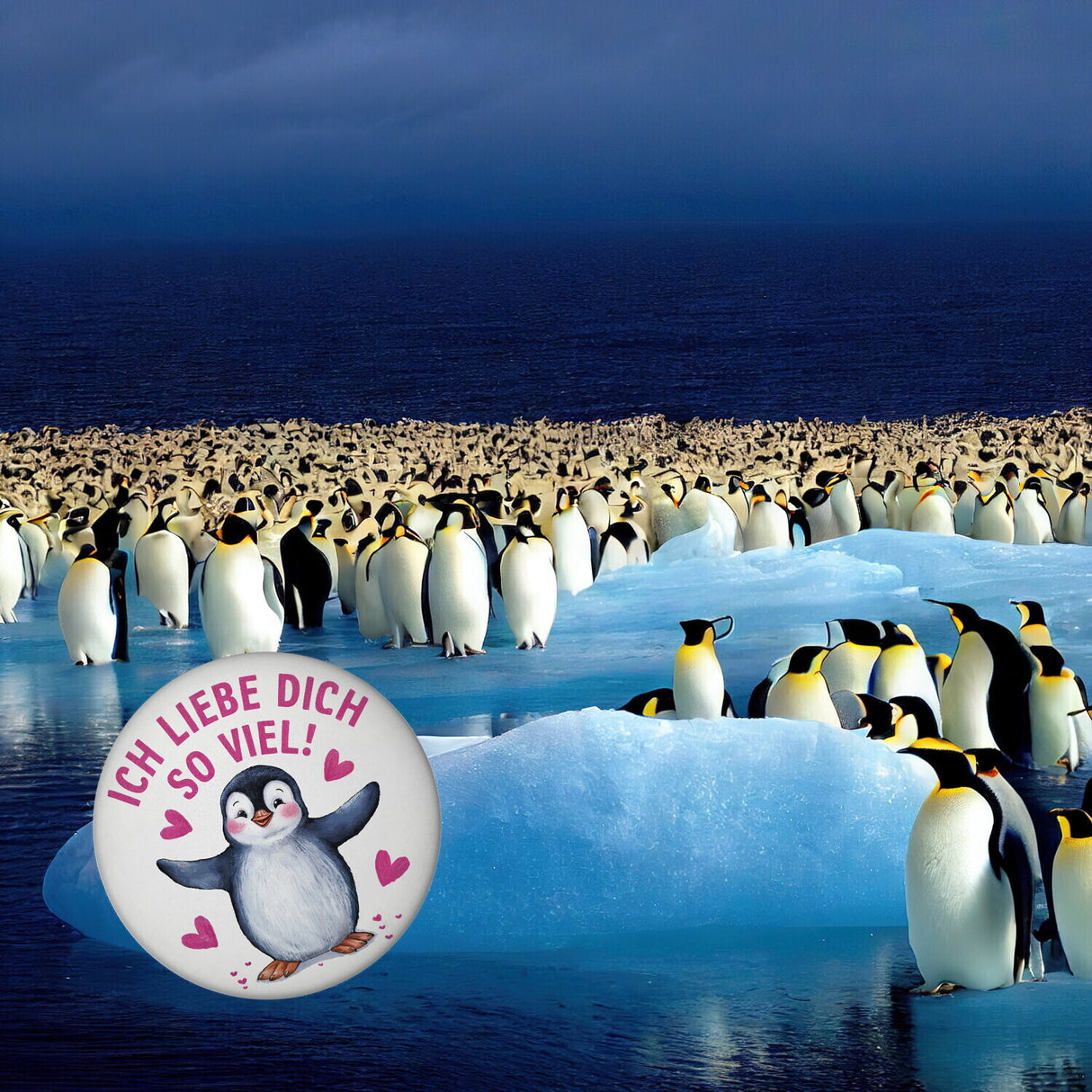 Pinguin ICH LIEBE DICH Magnet für Tierfreunde