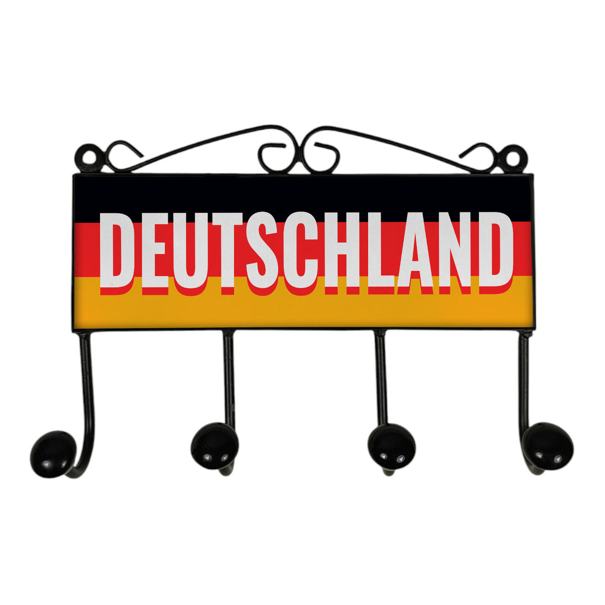 Deutschland Kleiderhaken Leiste mit 3 Haken mit deutscher Flagge