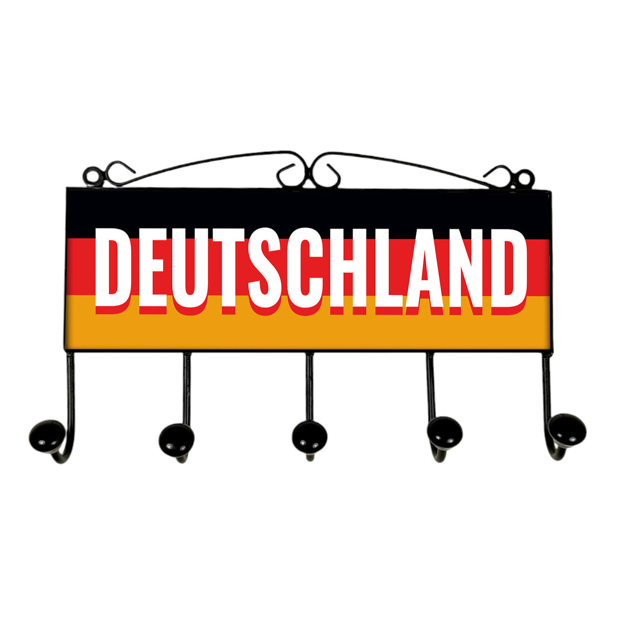 Deutschland Kleiderhaken Leiste mit 3 Haken mit deutscher Flagge