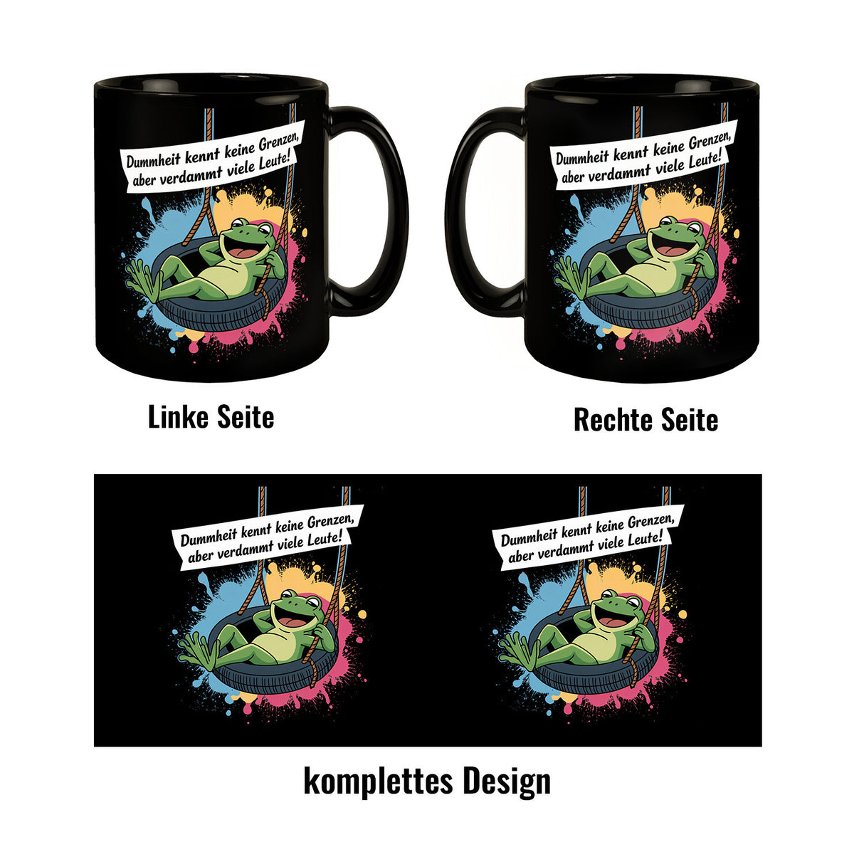 Grüner Frosch Tasse - Dummheit kennt viele Leute