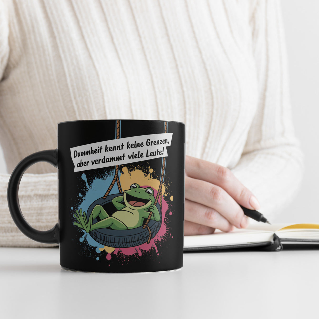 Grüner Frosch Tasse - Dummheit kennt viele Leute