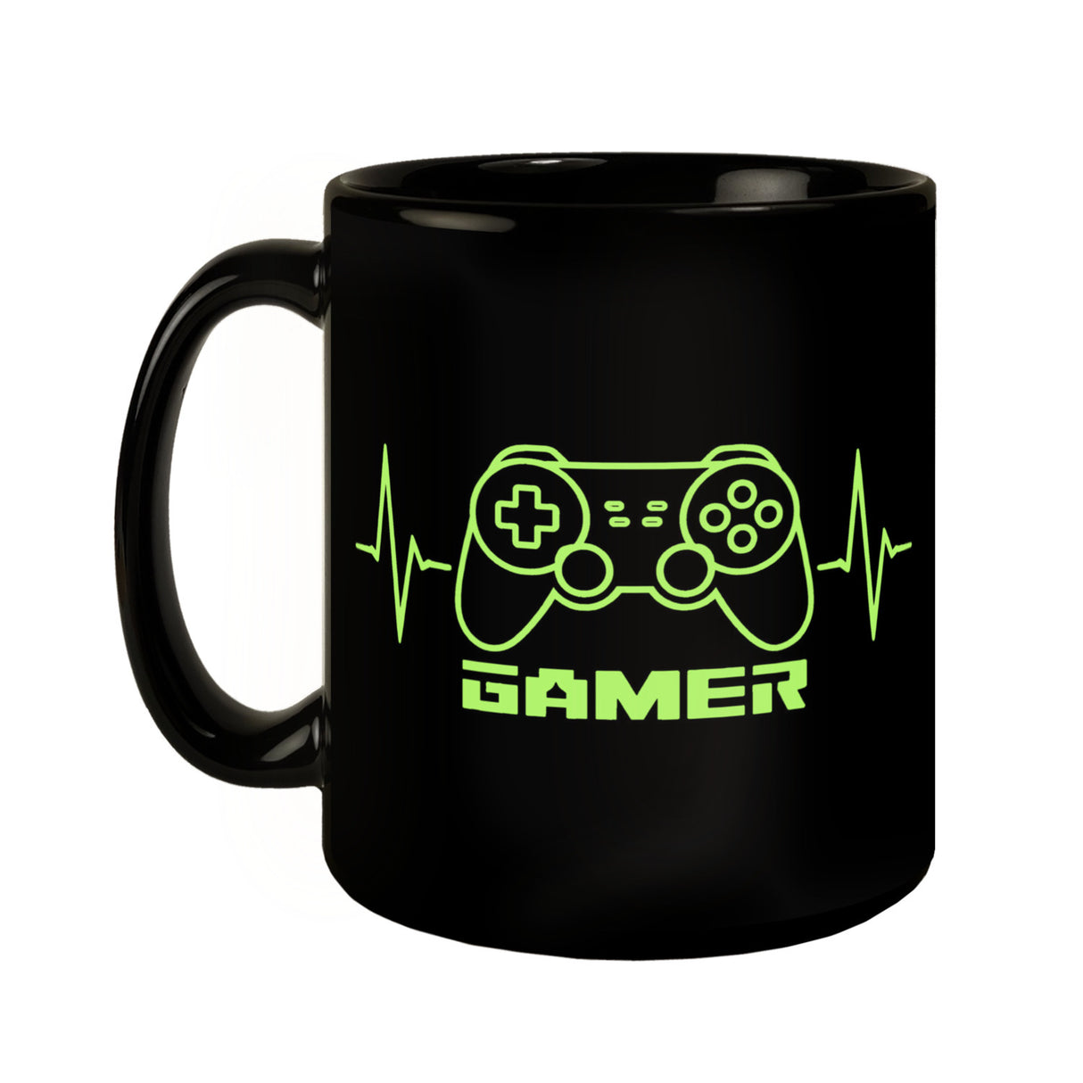 Game-Controller Tasse mit Gamer Herzschlag