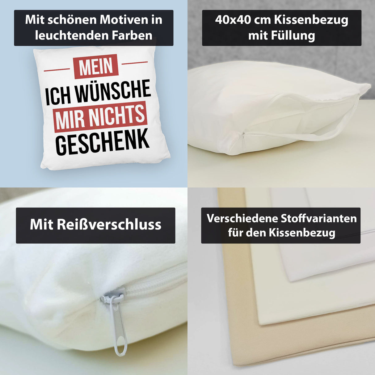 Mein ICH WÜNSCHE MIR NICHTS Kissen