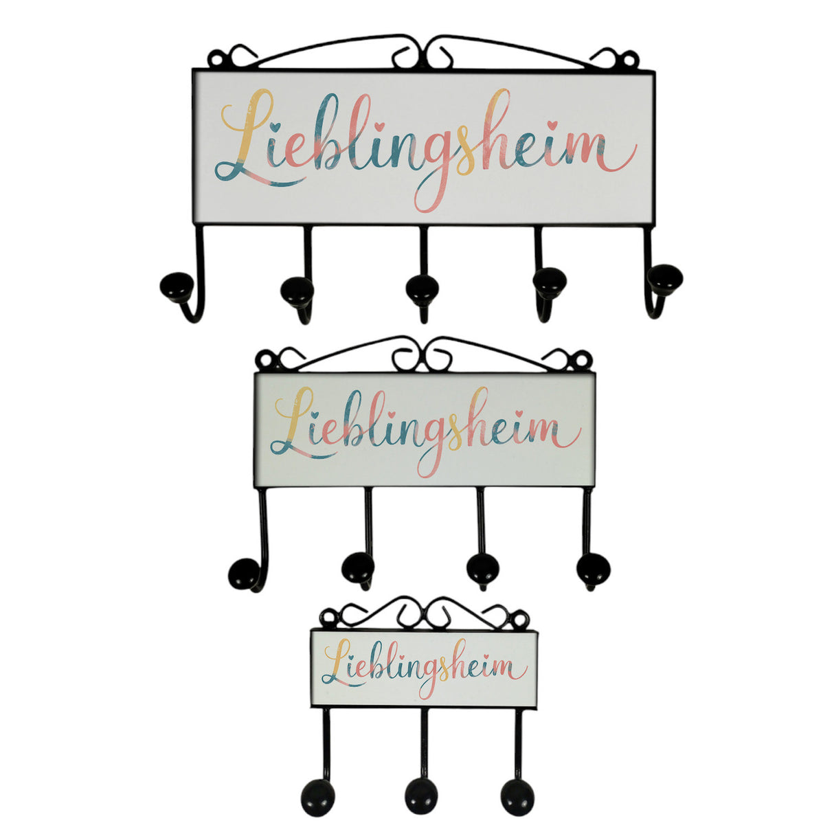 Lieblingsheim Kleiderhaken Leiste mit 3 Haken