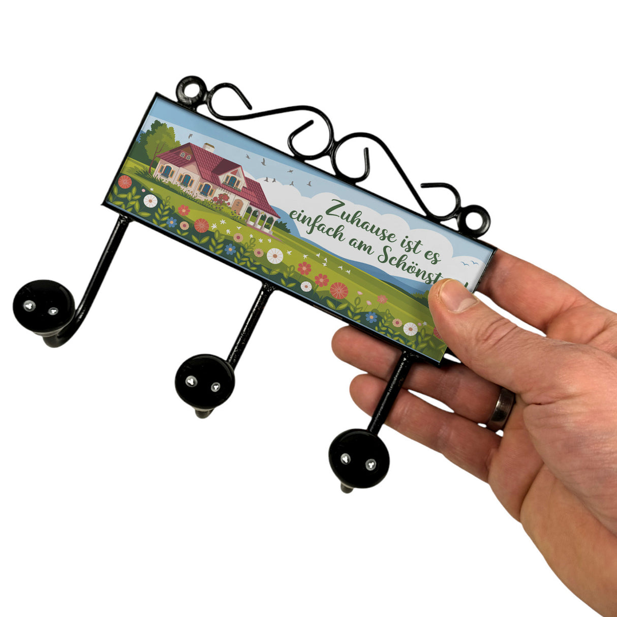 Zuhause ist es einfach am Schönsten Kleiderhaken Leiste mit 3 Haken