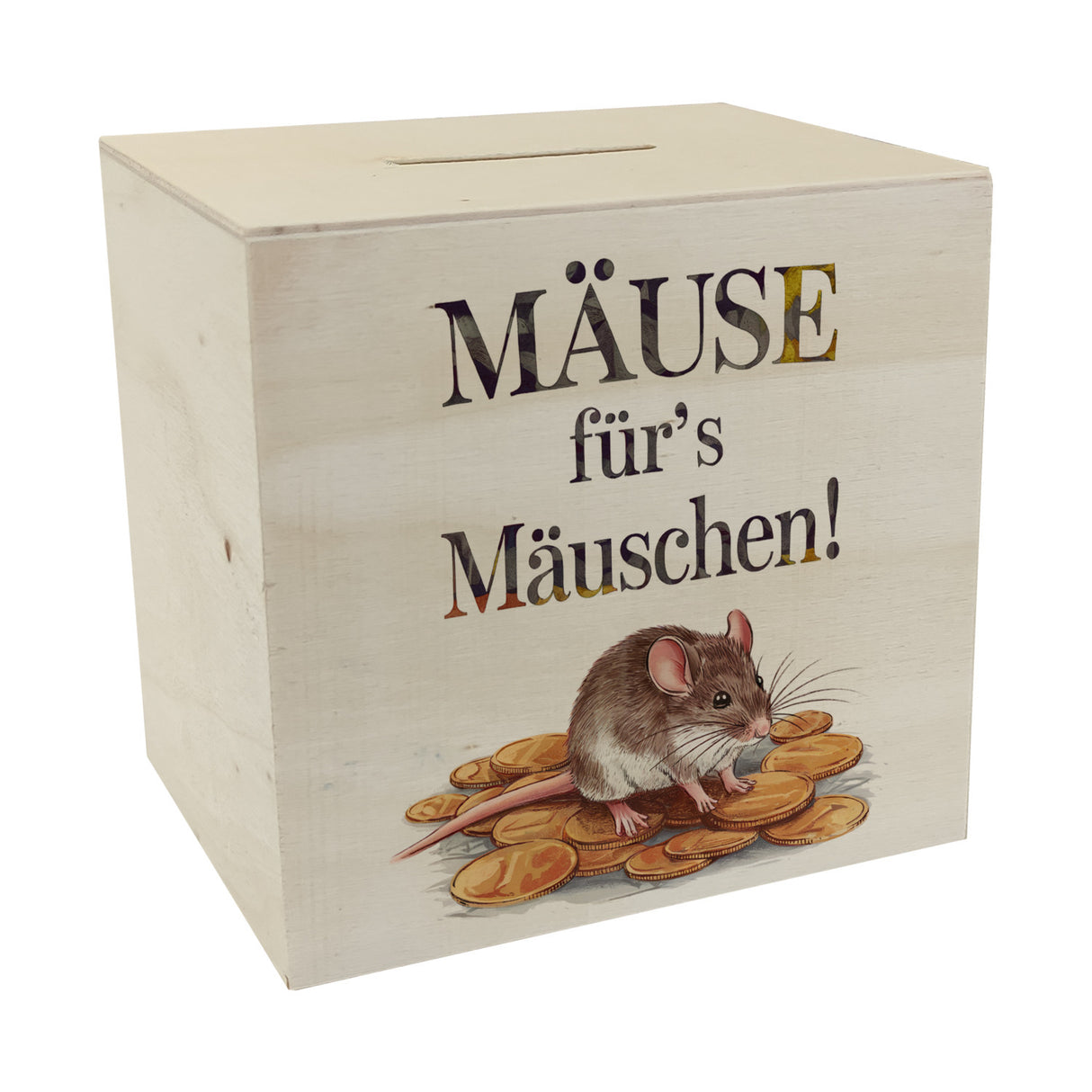 MÄUSE für's Mäuschen Spardose Maus auf Münzen