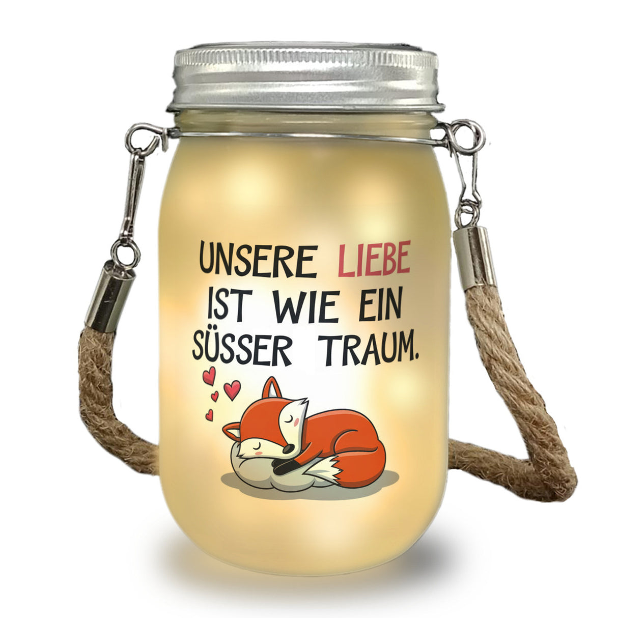 Fuchs Solarlicht zum Valentinstag - süsser Traum