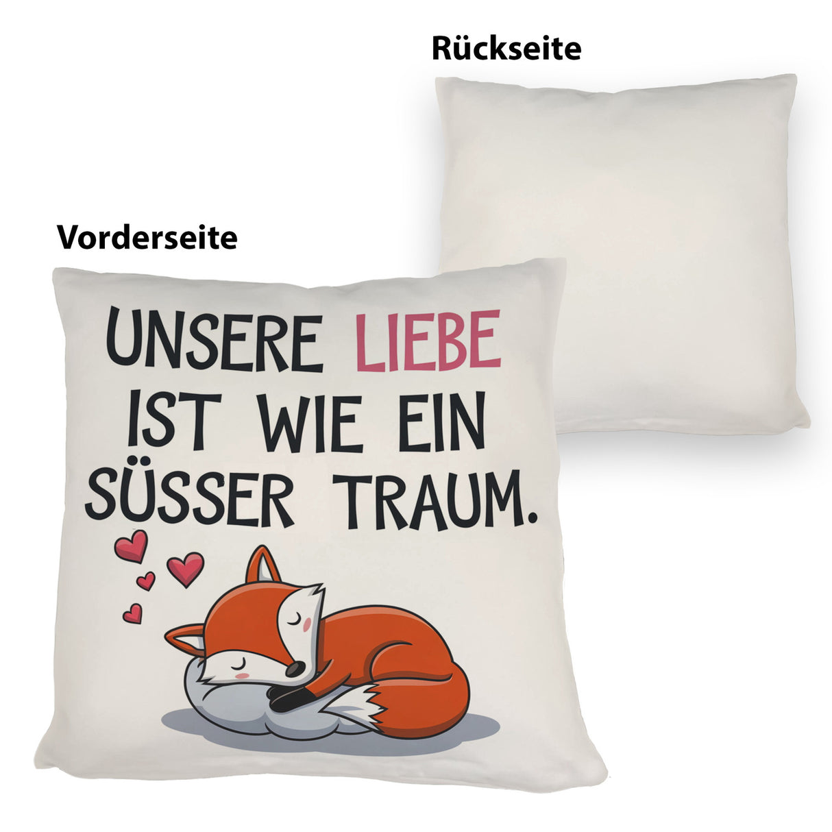 Fuchs Kissen zum Valentinstag - süsser Traum