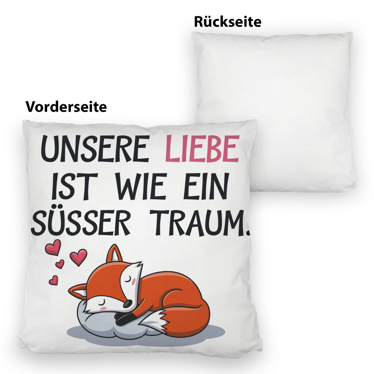 Fuchs Kissen zum Valentinstag - süsser Traum