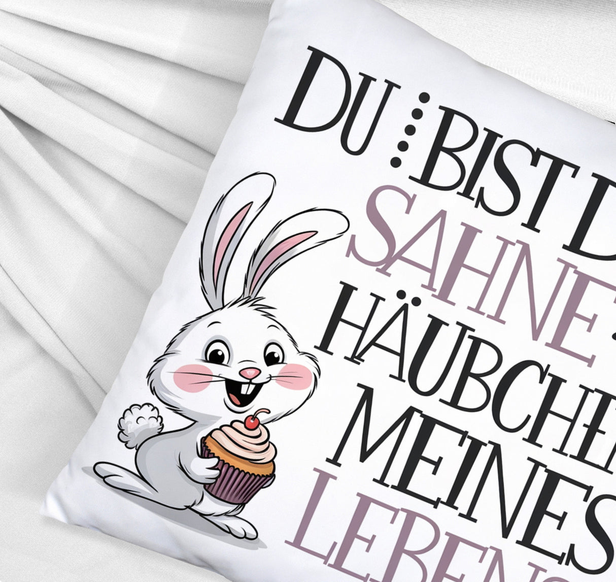 Hase Cupcake Kissen Sahnehäubchen meines Lebens